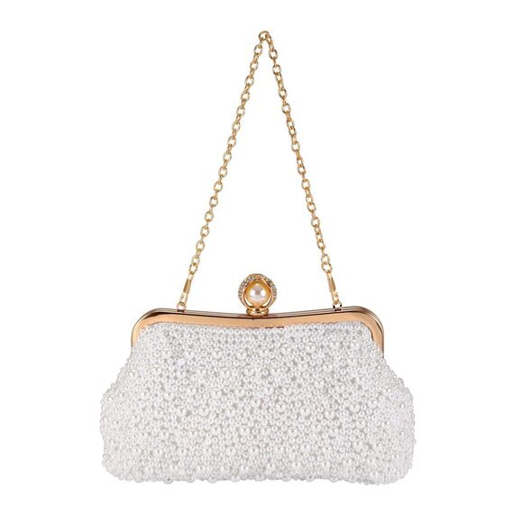 Beaded Pearl Clutch Bag for Weddings and Bridal Parties - Picture 2 of 5